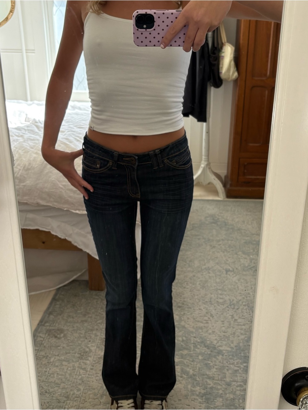 Vintage 90's y2k Dark Wash Women's Bootcut Jeans low rise